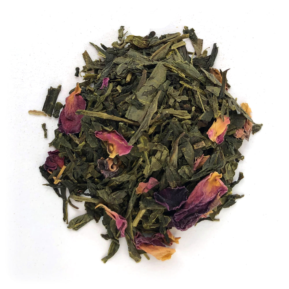 First Cup Sampler Bundle — Earl Grey, Kyoto Cherry Rose, Orange Pineapple Dream and Caramel Kiss organic teas